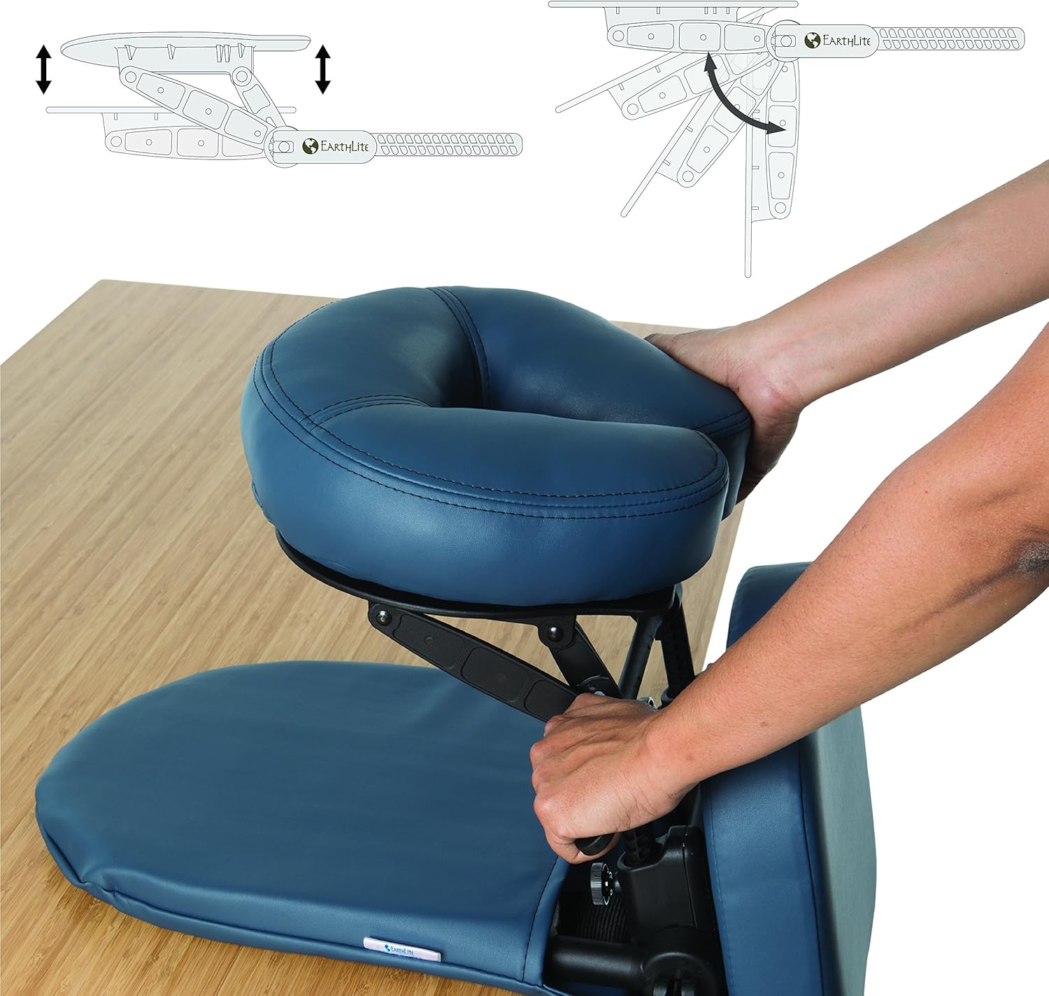 EARTHLITE Massage Kit Travelmate - Ultra-Portable Face Down Tabletop Massage System perfect for Vitrectomy Recovery & On-The-Go Massage, Mystic Blue: Health & Personal Care