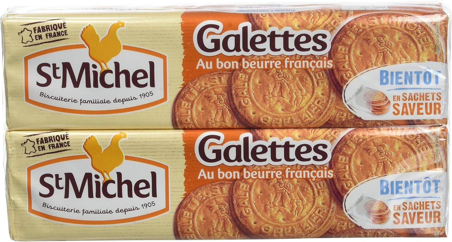 ST MICHEL Galettes au Bon Beurre Français 2 paquets de 130 g Lot de 8