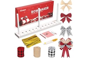 Karsspor Bow Maker for Ribbon, Bow Making Tool with 3 Rolls Exquisite Wired Ribbon, Wreath Bow Maker for Making Gift Bow, Wrist Corsages, Holiday Decoration