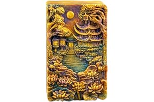 ARTCRAFTMOLDS Asian Pagoda Landscape Silicone Mold – Zen Temple Relief Soap Mold for Candle, Resin & Crafts – Detailed Scenic