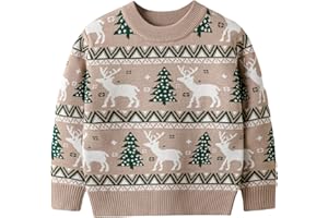 Happy Cherry Little Boys Girls Ugly Christmas Sweater Crew Neck Knit Pullover Funny Xmas Vacation Clothes 2-6 Years