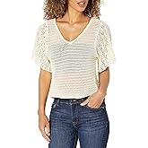 KENDALL + KYLIE Women's Plus Size V Neck Flare Sleeve Top