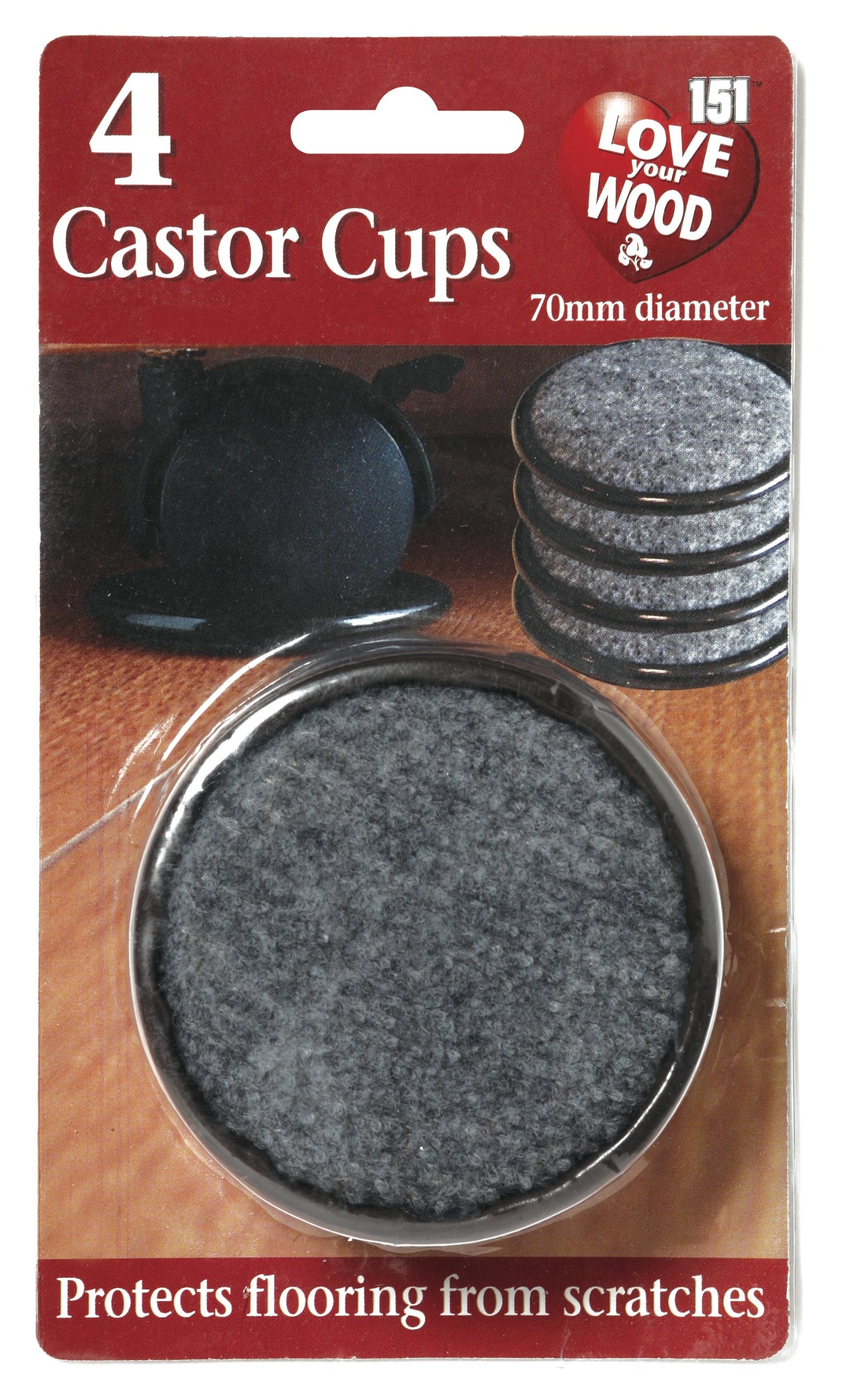 Castor Cups 4PK 70mm