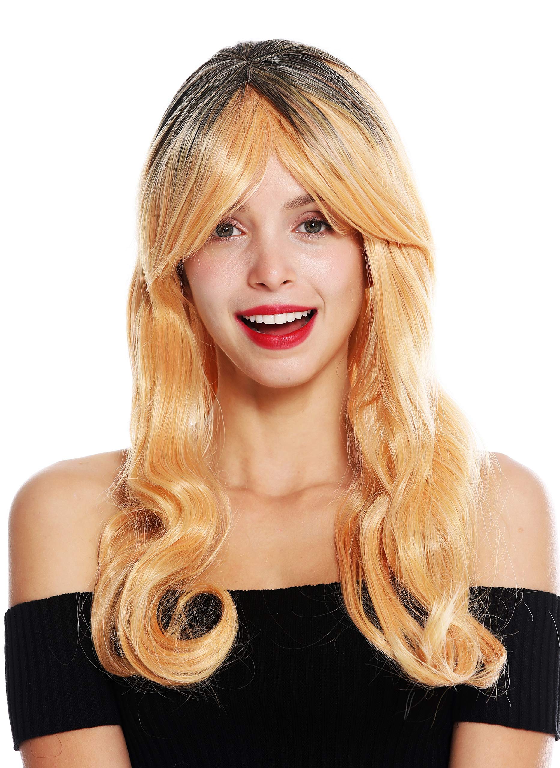 WIG ME UP - GFW2646-1+G78 women's quality wig long wavy fringe ombre black copper blonde