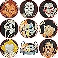 ICECHEN 8 Pcs Diamond Paintings Coasters Kits with Holder, DIY Halloween Coaster Diamond Art Kits,Full Drill Rhinestone Painting Kits for Adults Ki,Beginners Art Craft Supplies