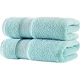 BAGNO MILANO Turkish Towels, Ultra Soft, Plush Luxury Turkih Cotton Bath Towels, Quick Dry Towel Set Made in Turkey (Mint Green, 2 Pcs Bath Towel Set)