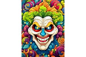 BENJENES Halloween Diamond Art Kits Adults - Skullhead Clown Diamond Art Painting Kits for Adults Beginners, 5D Full Drill Nightmare Before Christmas Diamond Gem Art Painting Kits Home Decor 12x16in