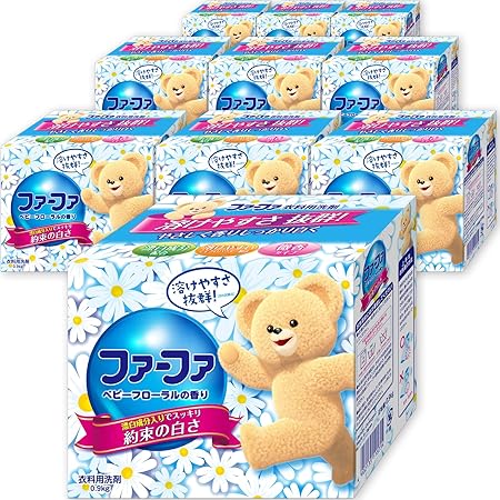 Amazon ケース販売 ファーファ 洗濯洗剤 コンパクト 粉末 ベビーフローラル 0 9kg 10個 ファーファ 粉末洗剤