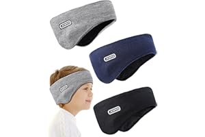 JenPen 3 Pcs Double-layer Ear Warmer for Kids Headband-knit Fuzzy Lined Winter Ear Muffs Cover for Boys Girls Ski Cycling (Dark Color,3 Pcs)