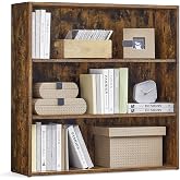 VASAGLE 3-Tier Bookshelf, Storage Organizer, 31.5 x 9.5 x 32 Inches | Particleboard and MDF, for Home Office, Rustic Brown, CUSTOS Collection ULBC173X01