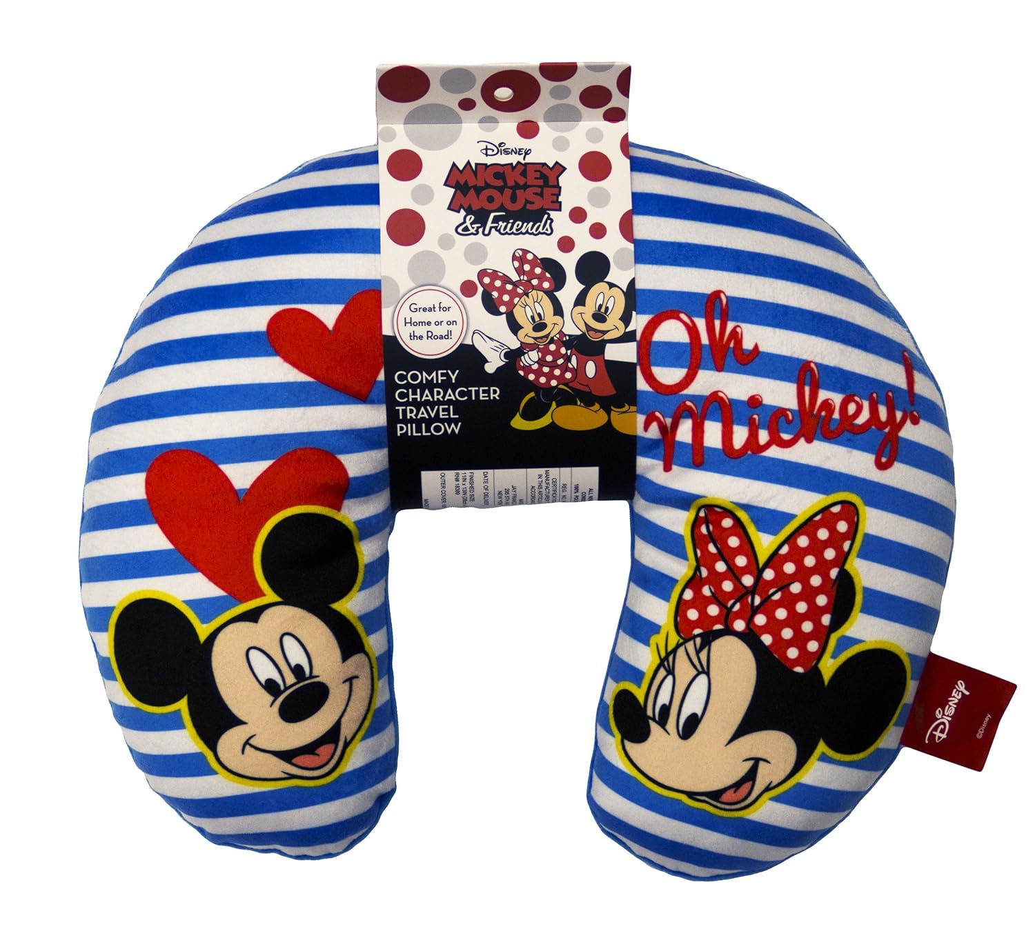 Disney Mickey Mouse/Minnie Mouse Oh Mickey Travel Neck Pillow Home & Kitchen