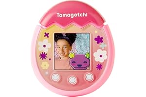 TAMAGOTCHI 42901 Bandai Pix-The Next Generation of Virtual Reality Pet with Camera, Games and Collectable Characters-Floral, Pink