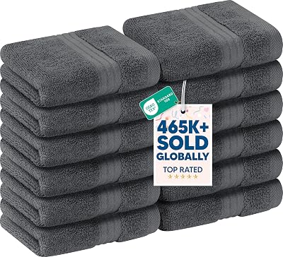 Utopia Towels 12 Pack Luxury Flannel Face Cloth Set 30x30 cm Grey 100% Cotton