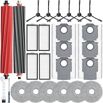 Accessories Kit Compatible with Roborock Q Revo[Not for Qrevo S/Pro/Plus/Maxv]Robtic Vacuum Cleaner, 2 Main Brush Roller, 4 Hepa Filters,4 Mop Pads,4 Dust Bags, 6 Side Brush,22 Pack Replacement Parts