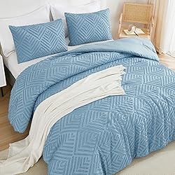 Andency Blue Comforter Set Full Size, 3 Pieces Boho