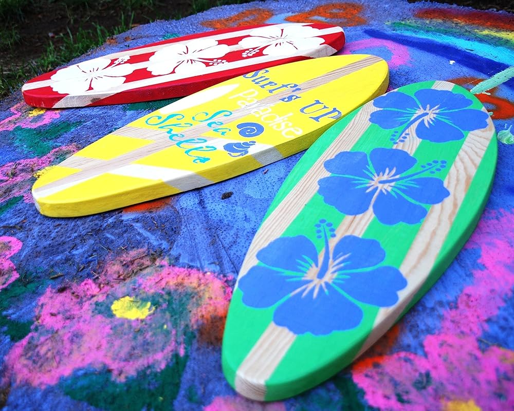 Hanging Wall Mini Surf Boards Set of 3 Beach Vintage