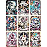 GOUOYANA Skull Diamond Art Kits for Adults-9pcs Tarot Diamond Painting Kits | Round Drill Skull Diamond Painting for Adults DIY Rhinestone 5D Gothic Diamond dots(Gemstone Craft)Wall Decor Gift12x16IN