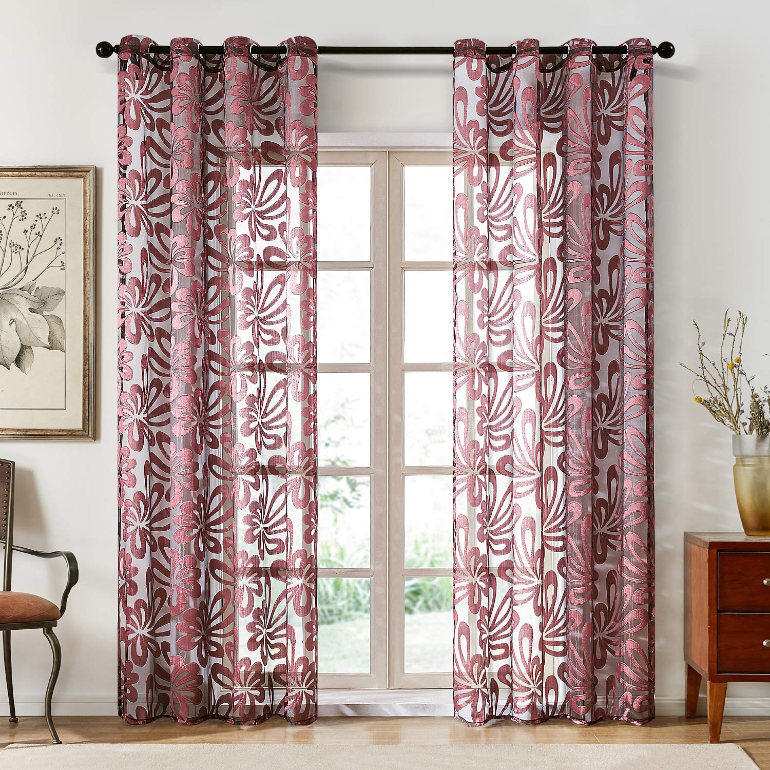 Best dark burgundy curtains for living room
