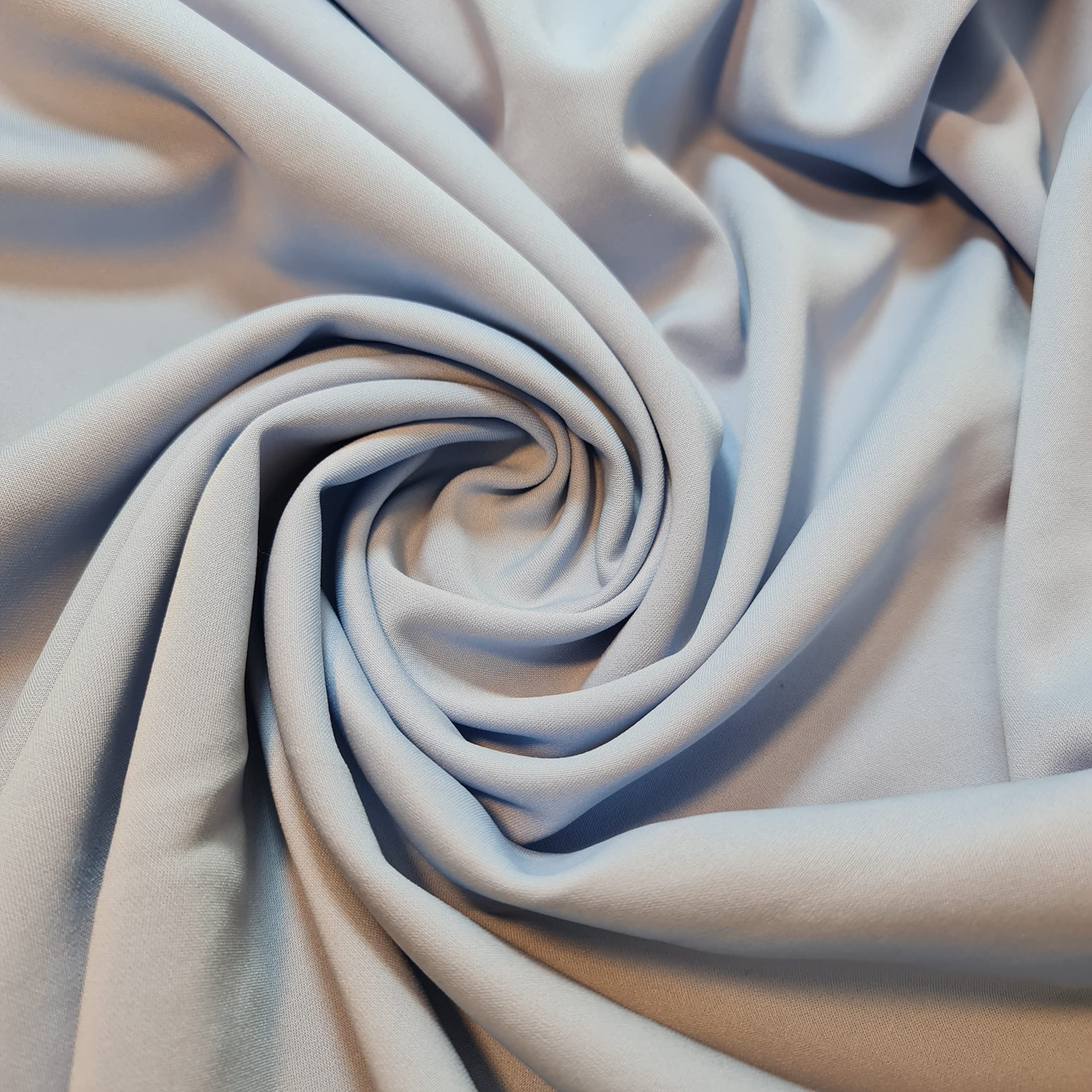 Scuba Crepe Breathable Superior Quality Stretch Wet Suit Dress Fabric 140cm Wide (1 Meter, Pale Blue)
