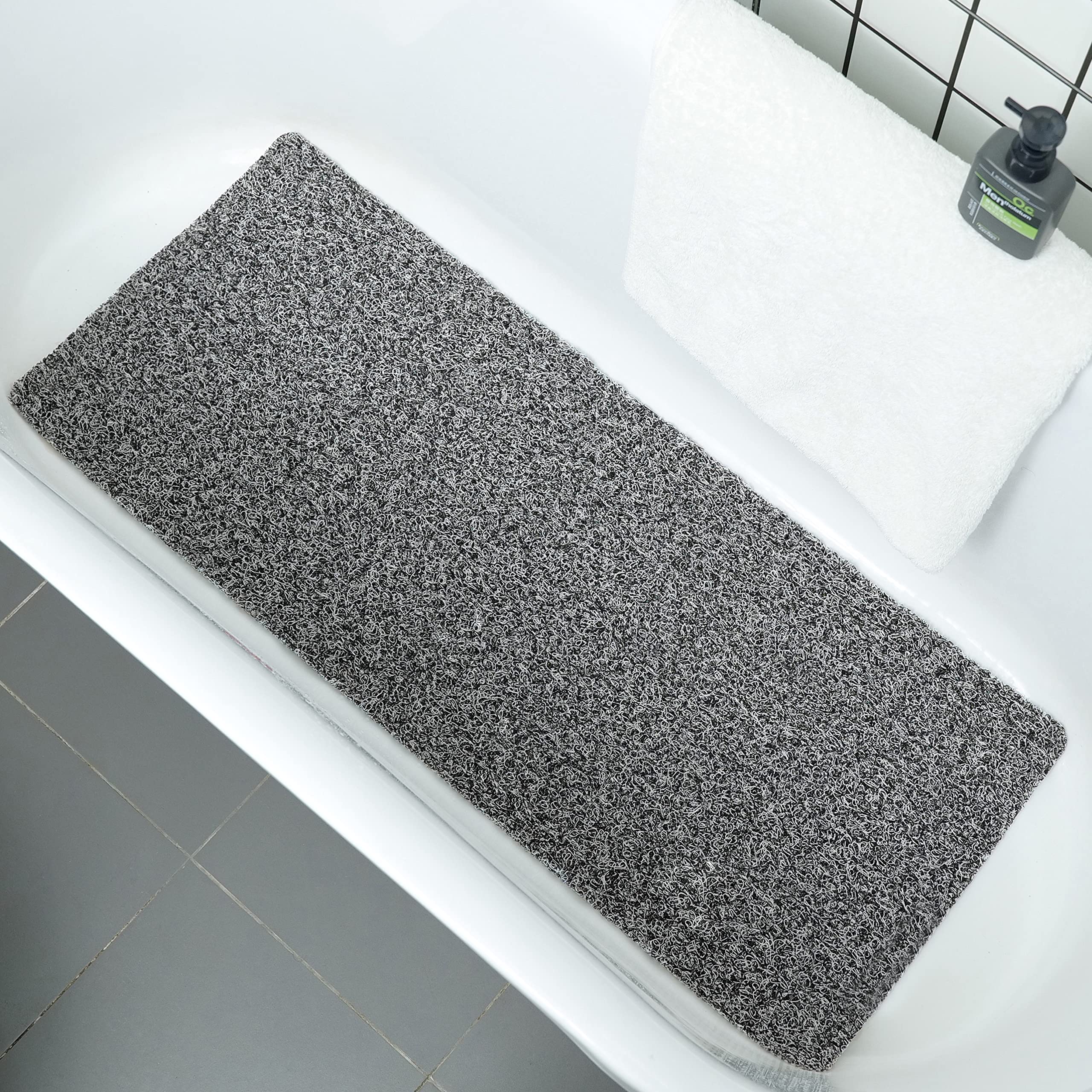 Photo 1 of Leotruny PVC Loofah Bathtub Mats Non Slip Shower Mat for Bathroom Wet Area Quick Drying (40''x16'', C04-Mix Color)