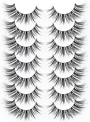 False Eyelashes with Clear Band Faux Mink Lashes