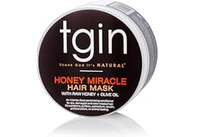 THANK GOD IT'S NATURAL tgin Honey Miracle Hair Mask for Natural, Dry, Curly Type 3c and 4c Hair - 12 oz - Deep Conditioner