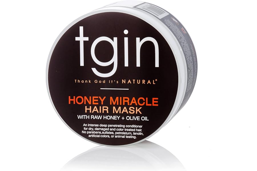 tgin Honey Miracle Hair Mask for Natural, Dry, Curly Type 3c and 4c Hair – 12 oz – Deep Conditioner