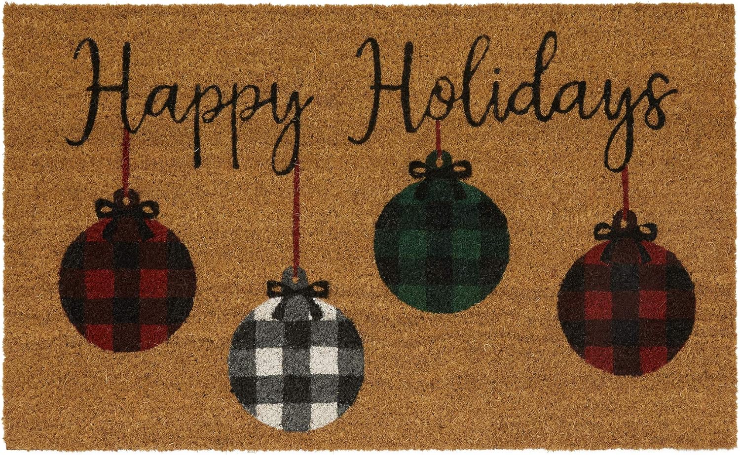 Christmas Doormat Happy Holidays Door Mat Coir Outdoor Vinyl Backing 18