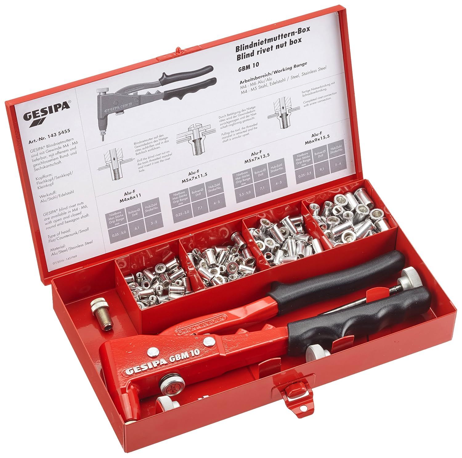 Gesipa 1435455"GBM 30" Blind Rivet Nut Hand Tool, Blue/Black Amazon.co