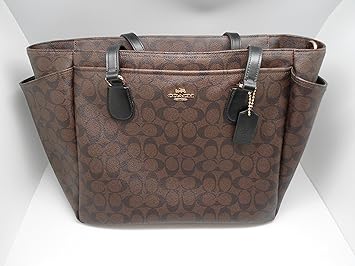 Amazon Com Coach F58306 Large Signature Canvas Baby Diaper Bag