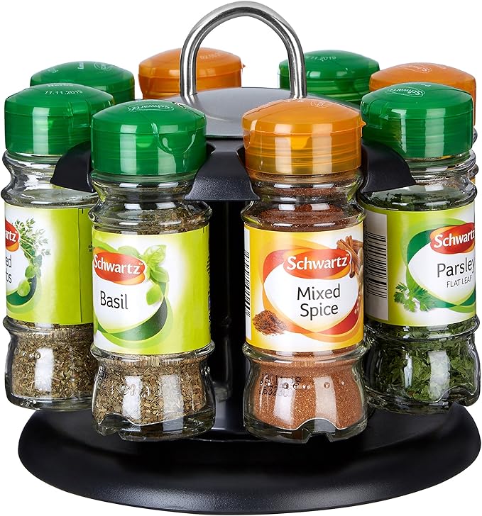 Premier Housewares Spice Rack with 8 Schwartz Spices Amazon.co.uk