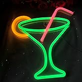 Cocktails Neon Sign for Wall Decor ，Cocktails Happy Hou signs Man Cave Bar Home Art Neon Light Handmade LED for Bedroom Beer Bar Neon Light Signs Hotel Party Club
