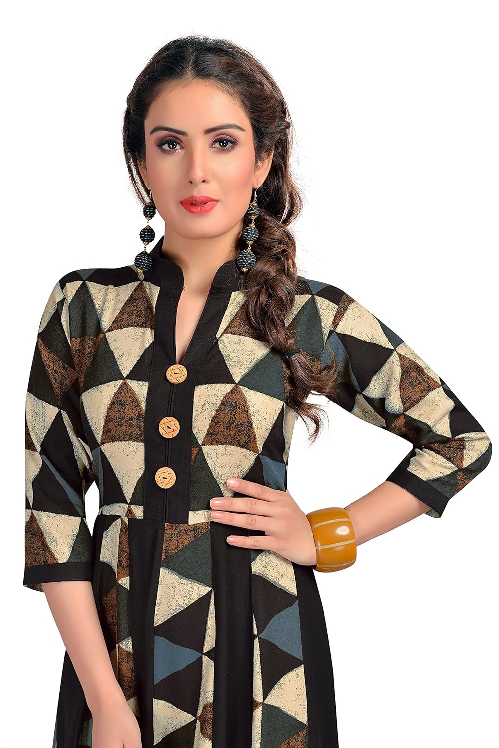 madhuram textiles women's printed maxi kurta