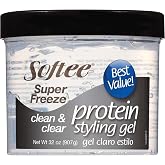 Softee Super Freeze Hair Styling Gel Protein 32 Oz,Pack of 3