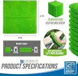 TDBS Microfiber Cleaning Cloth Large 40x40cm 10 Green Super Absorbent view 6