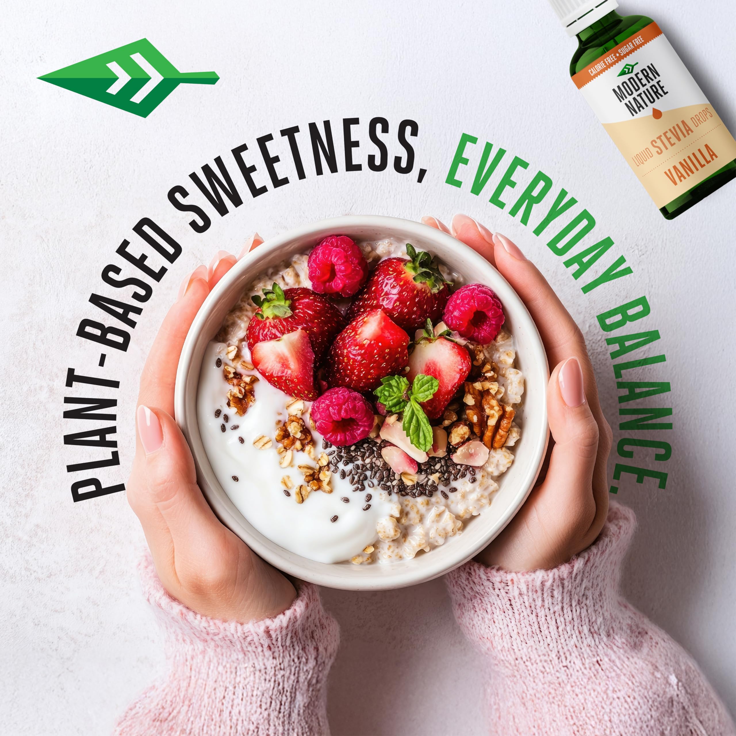 Modern Nature Vanille Stevia Flüssig - Flavour Drops - Stevia Zucker - Stevia Drops Süßstoff - Liquid Aroma Geschmacks Tropfen - Zero Sirup Zuckerfrei Ohne Kalorien Alternative Süßungsmittel 50ml 5