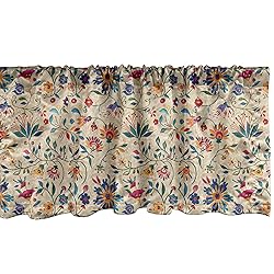 Ambesonne Oriental Floral Window Valance Pack of