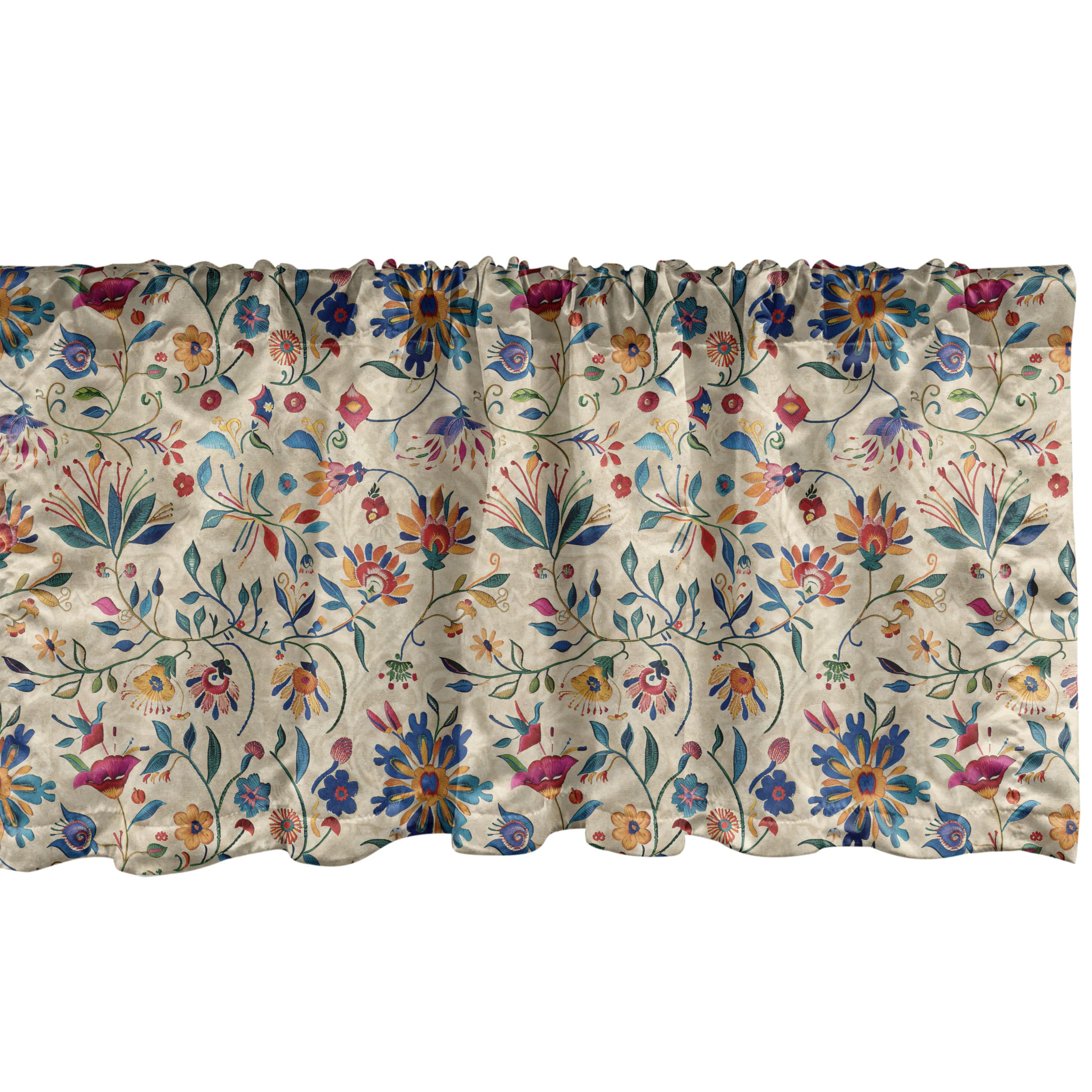 Ambesonne Oriental Floral Window Valance Pack of