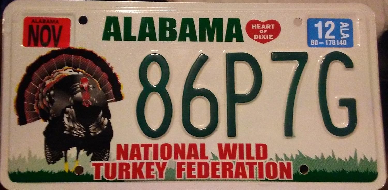Alabama State License Plate " National Wild Turkey