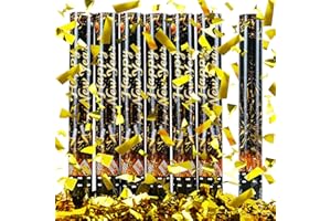 OCEANWINGS 16 inch New Years Eve Party Supplies 2026 Confetti Poppers,Golden Confettis Cannons Bulk with Gold Paper ⋓ Design for Xmas Party Favor Supplies New Year's Eve celebration