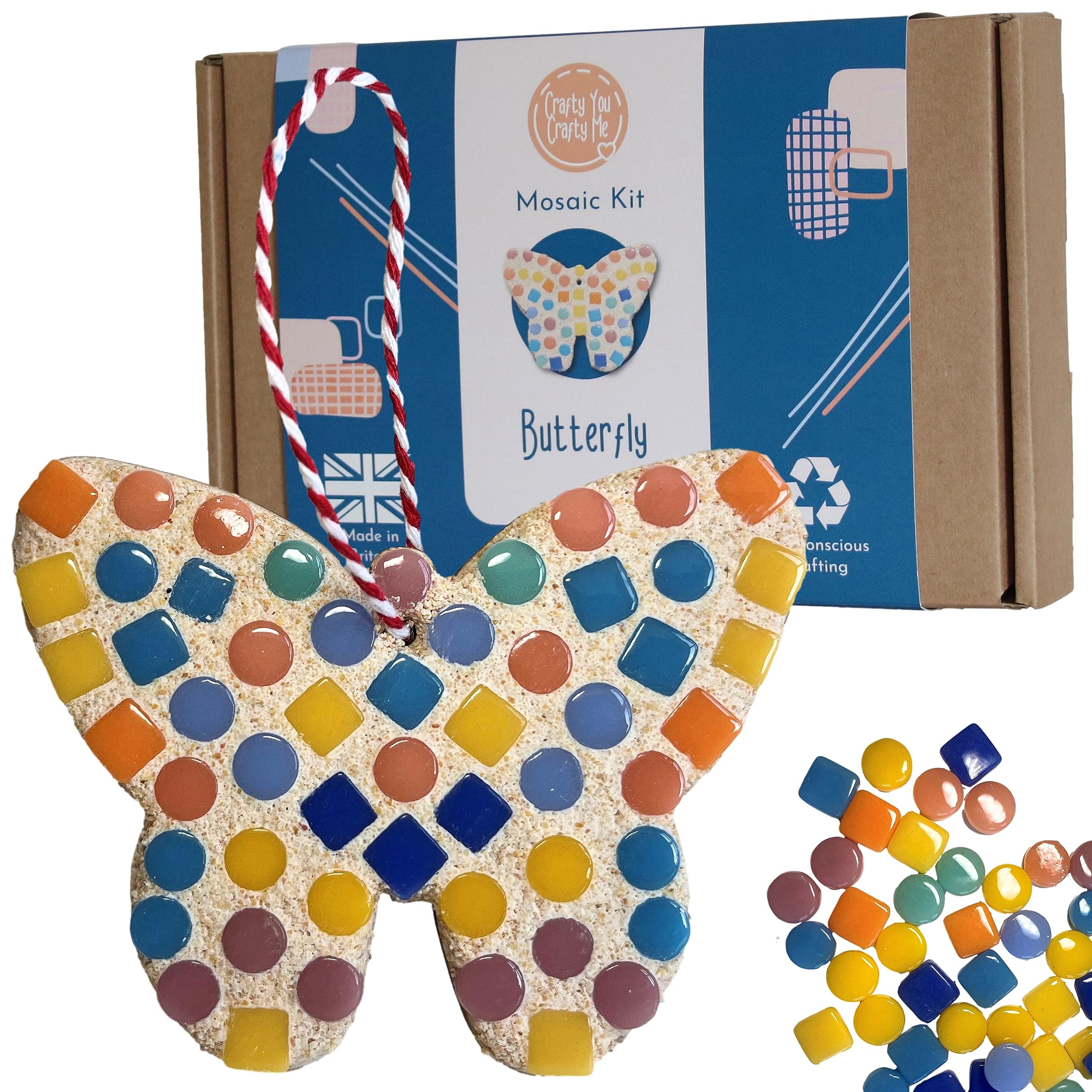 Crafty You Crafty Me - Butterfly Mosaic Kit, Creative Craft Activity for Kids and Adults, Made in UK — image 1