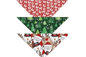 NATIVE PUP Christmas Bandanas for Dogs 3-Pack Snowflake, Tree, Santa, Reindeer, Snowman Winter Stocking Bandanna Handkerchief Gift for Puppies, Small, Large Breed or People (Christmas Pack 1, Large)