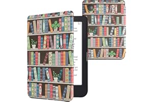 kwmobile Case Compatible with Kobo Clara 2E / Tolino Shine 4 Case - eReader Cover - Summer Library Blue/Green/Dark Pink