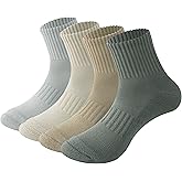 MAGIARTE Womens Athletic Cotton Mini Crew Socks Thick Cushioned Running Hiking Multi Sports Socks for Women 4 Pairs