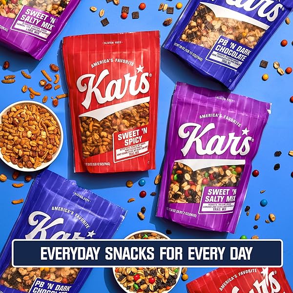 KAR’S NUTS CARAMEL SWEET ‘N SALTY TRAIL MIX, 5.5 OZ RESEALABLE POUCH (PACK OF 12), GLUTEN-FREE TRAIL MIX SNACK