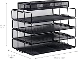 EXERZ 4-Tier Stackable Paper Sorters with Accessory Organizer Mesh Desk Tray view 3