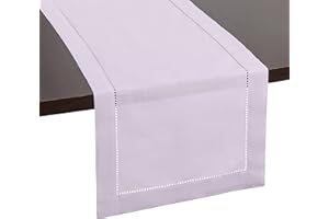 Brio Trends Lavender Purple Table Runner – Hemstitch Easter Table Runner for Spring Decor, or Easter Decor - Ideal for Bridal, Baby Shower, Wedding, or Farmhouse Decorations (14 x 72 Inches Long)
