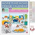 More Time Moms Magnetic Fridge Calendar, 2026 (13x16 inches) - September 2025 to December 2026 - Family Organizer Sticks to R