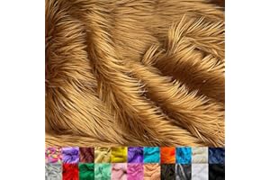 Ice Fabrics Faux Fur Fabric by The Yard - 60 Inches Wide Super Soft and Fluffy Shaggy Mohair Fur Fabric for Costumes, Apparel, Rugs, Pillows, Decorations and More - Light Brown - Half Yard