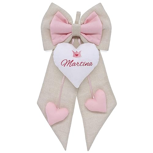 Fiocco Nascita Bimba Beige E Rosa Da Personalizzare Coccarda Per Nascite Personalizzata Con Cicogna E Frase Ricamata Fatto A Mano Amazon It Handmade